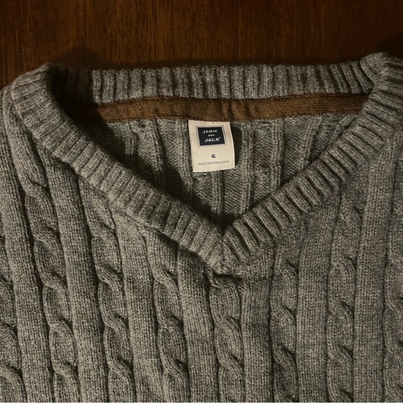 Janie and Jack Charcoal Cable Knit Sweater - Picture 3 of 6